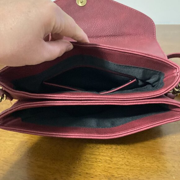 Anthropologie Brown Maroon Saddle Handbag Purse Thin Strap Boho Chic Western - Picture 11 of 13